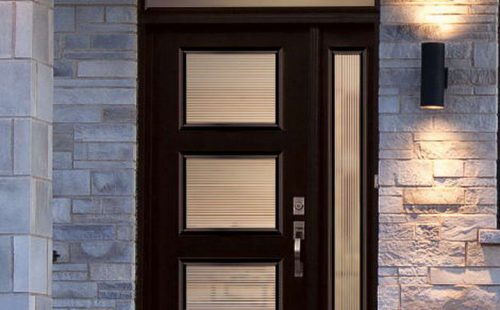 3 glass panels front door with sidelight
