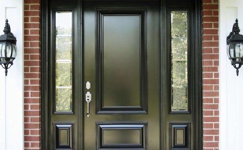 Large Black Entrance Door