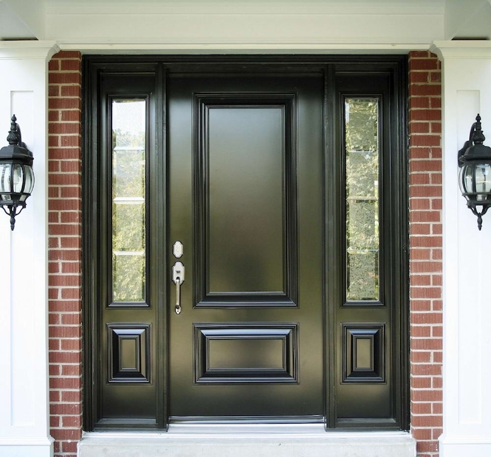 large-black-entrance-door