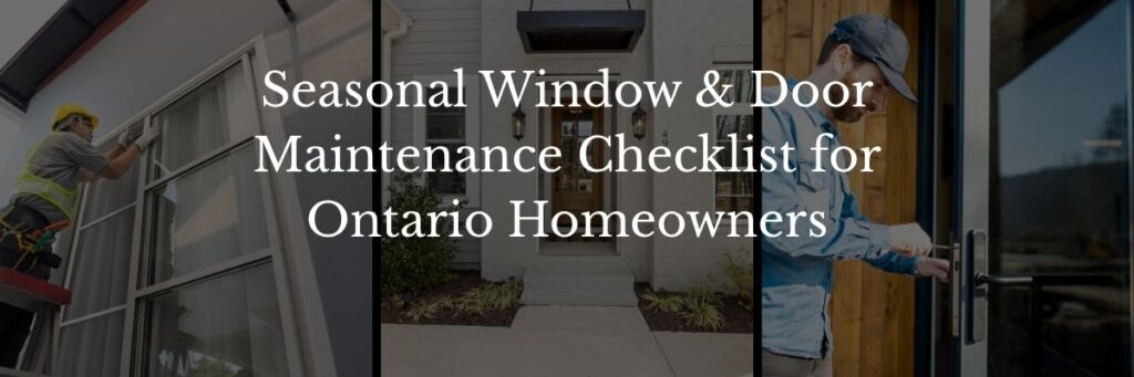 Checklist for Windows & Doors for Installation Or Repair Maintenance
