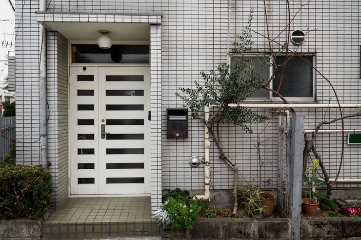 Modern Entry Exterior Doors with Sidelights and Transoms