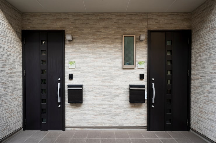 Composite Wood Modern Exterior Entry Doors